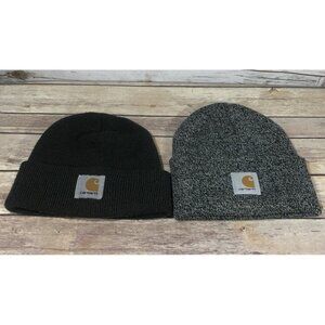 Carhartt Snow Hat Winter Beanie Lot Of 2 One Size Fits All Adult A18 019